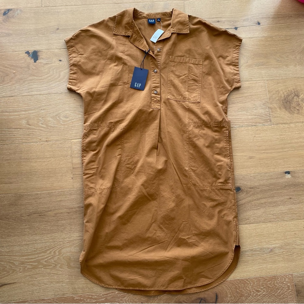GAP NWT Brown Utility Dress Size Large